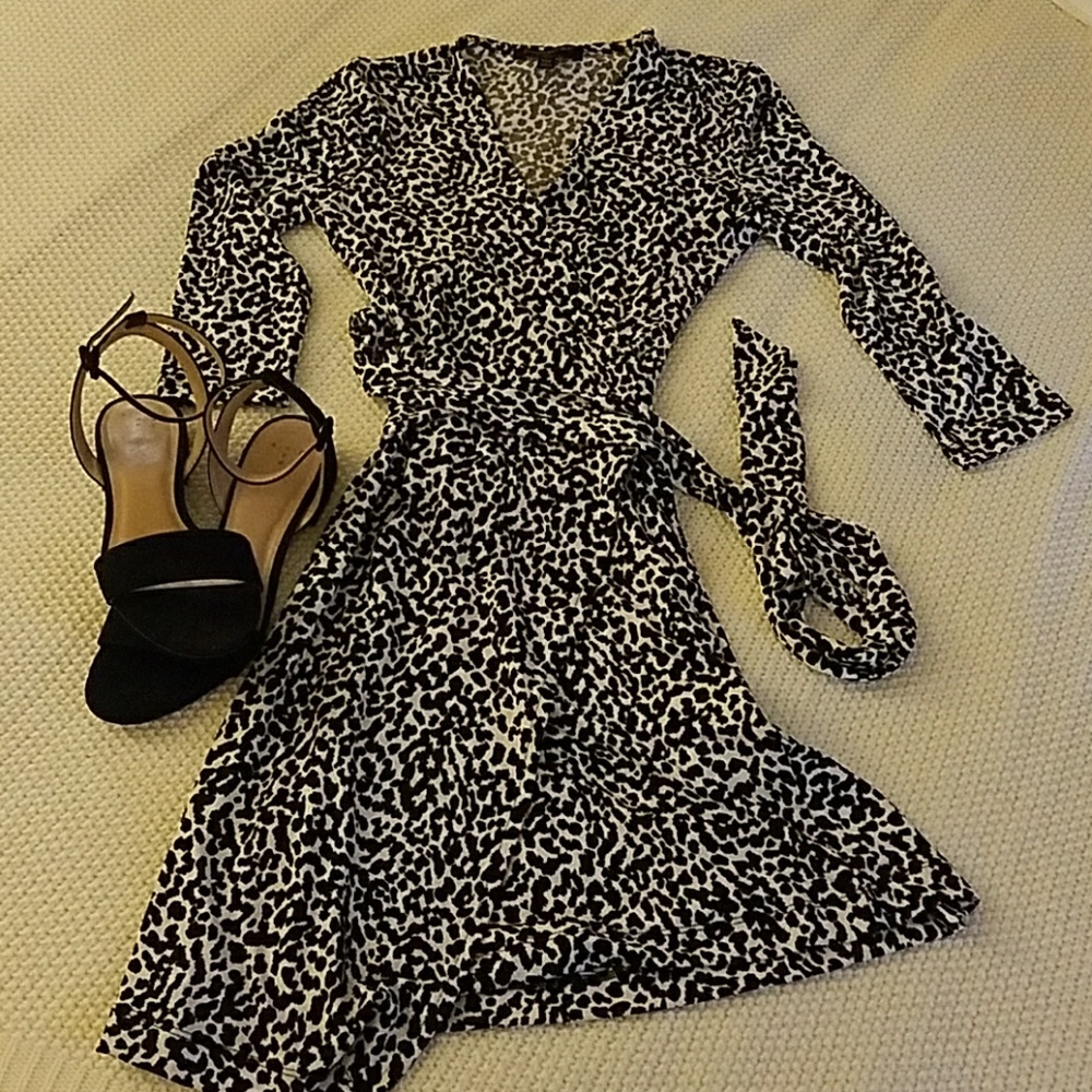 Cheetah print wrap dress